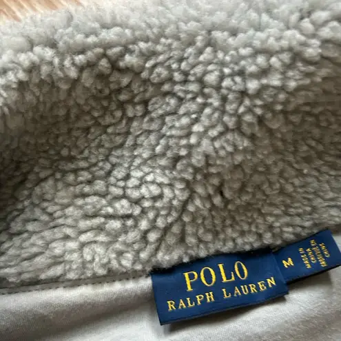 Ralph Lauren Polo  Women’s M Grey Fleece Sherpa Deep‎ High Pile Sweatshirt