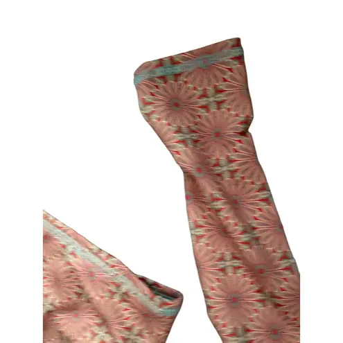 ISA & ANA Floral Long Sleeve Rash Guard Workout Crop Top Size Small Orange