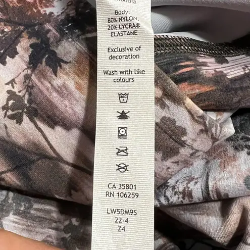 Lululemon Leggings Womens 4 High Rise Pink Brown Abstract Print Yoga LW5DM9S