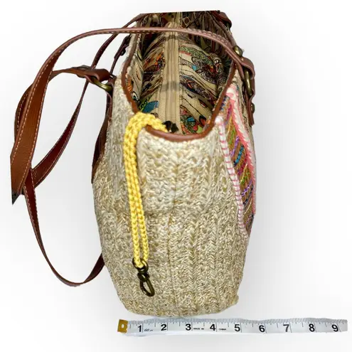 Sakroots Owl Print Tote Bag with Tassel Charm Boho Style Purse