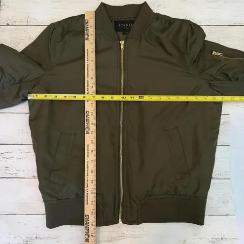 INSO Collection Classic Bomber Jacket Women's Size PL Large Army Green Gold