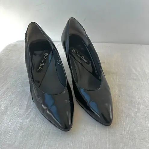 Pierre Cardin Vintage Black Patent Leather Heels Party Career Pumps Size 6.5