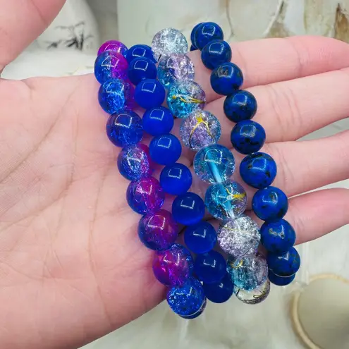 Blue Berry Arm Candy Beaded Bracelets Bundle