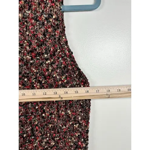 Austin Reed Sleeveless Sweater Rag Knit Top L Red Holiday's Silk Blend Size L