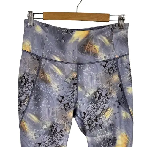 CALIA By Carrie Underwood Purple Pattern Ruched Mesh Ankle Panel Pull On Legging Size L