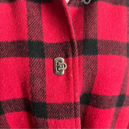 Talbots  • Vintage Wool Red Black Plaid Coat