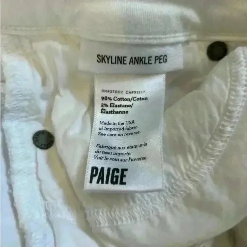 Paige  skyline ankle peg white distressed jeans in size 28