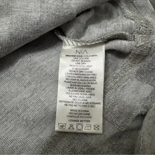 NIA Gray Checkered Cropped Full Zip Hoodie Terrycloth Women’s Medium