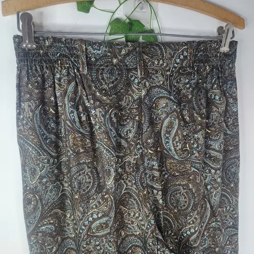 Woolrich Brown Paisley Rayon Pleated Pants