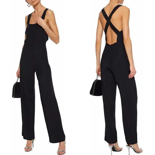 STAUD Parker Black Crepe de Chine Jumpsuit