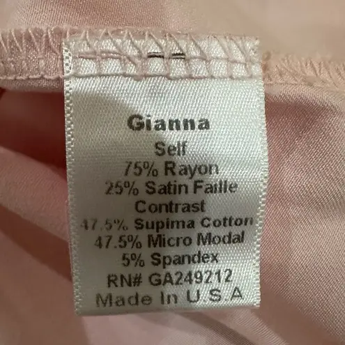 Pj Harlow Gianna Satin V-Neck Tee Blush Pink Size XS Lounge Pajama Top