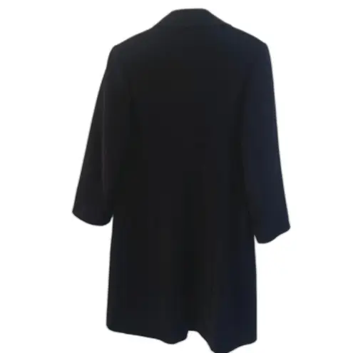 Gallery Trench Coat Single Breasted Longline Classic Black Neutral Minimal MD*