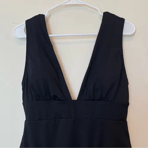 ANDIE Swim Mykonos V-Neck One Piece Swimsuit in Black Sz Large