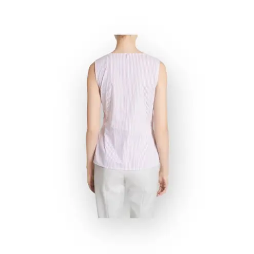 St. John new ā Pinstripe Twist Front Peplum Top ā Orchid Stripe Chain Detail ā M