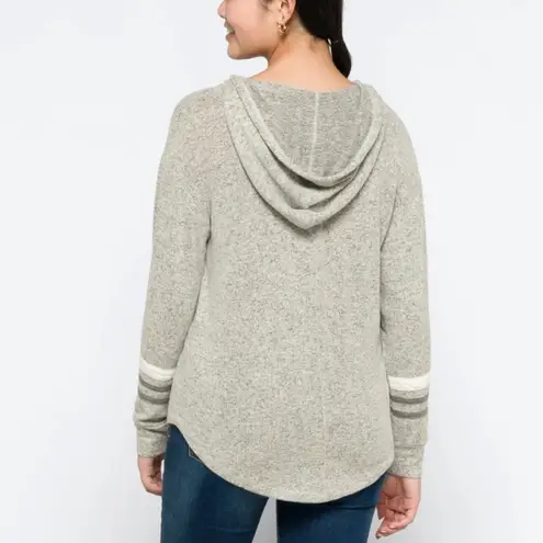 Market & Spruce Kallon Gray Brushed Knit Hoodie Size XS Petite