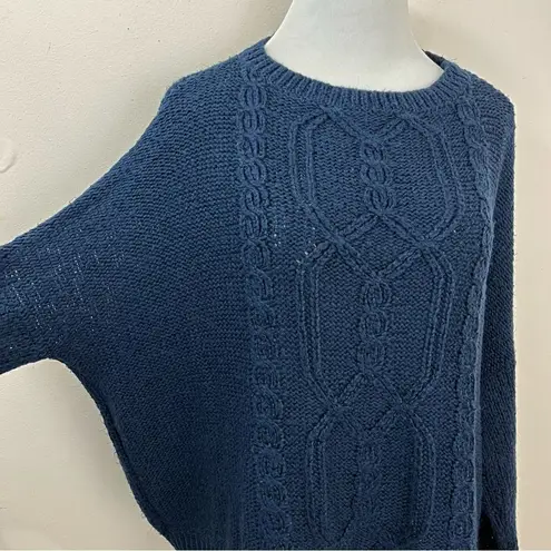 Wooden Ships Navy Cable Knit Sweater Acrylic/ Mohair/ Wool S/M