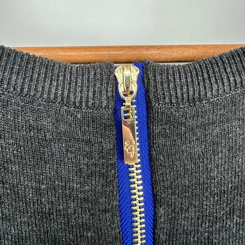 Eliza J Contrast Trim Sweater Dress size XL Grey Cobalt Blue Long Sleeves