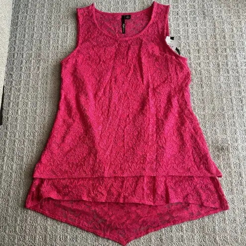 NWT Skye's The Limit Womens Large L Pink Lace Floral Dressy Tank Top Valentine