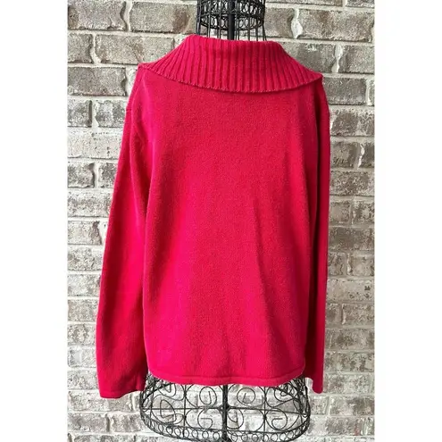 Tiara International Christmas Collection Reindeer Cardigan Sz L? Zippere…