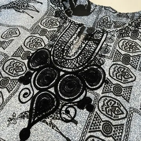 Handmade Dashiki Style Top Elephant Giraffe Tribal Print