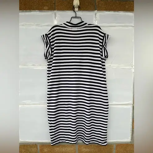 ATM Anthony Thomas Melillo Navy Striped Pima Cotton Dress xs Blue