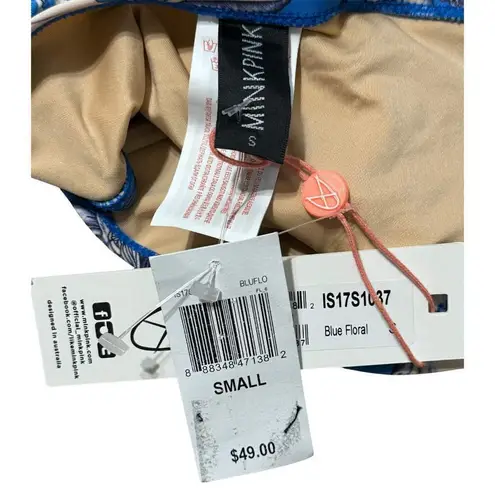 NWT Women's MINK PINK Cheeky Blue Floral Aqua Bomb Mid