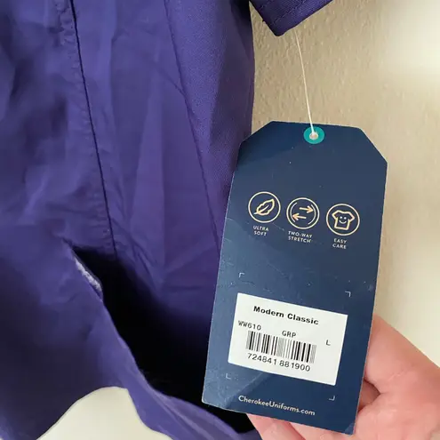 Authentic Cherokee Workwear NWT Women’s Cherokee Workwear Purple Modern Classic Scrub Top Size Large