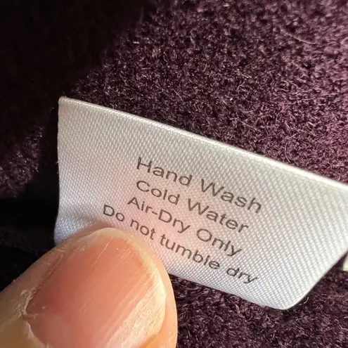 Luii Burgundy Hooded Sleeveless Vest Size M Lace Up Sides Pockets Longline Purple Size M