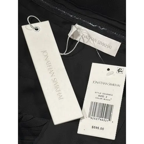 SIMKHAI Gala Plisse Cut Out Jumpsuit in Black 2 Small New Womens Outfit