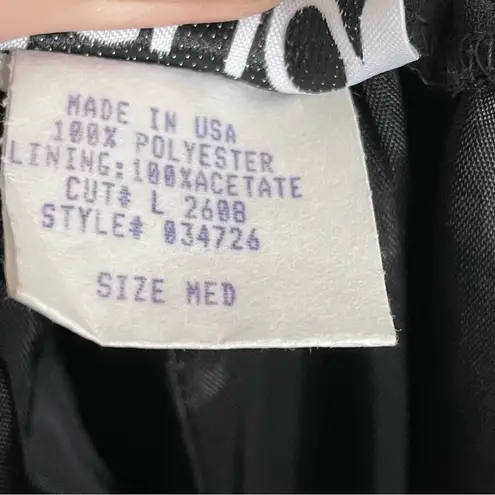 Vintage Clio Pants Wide Leg Palazzo Culottes Cropped Elastic Waist Lined Black Size M