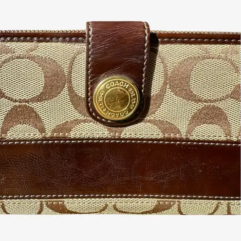 Coach Legacy Signature Wallet Brown Tan