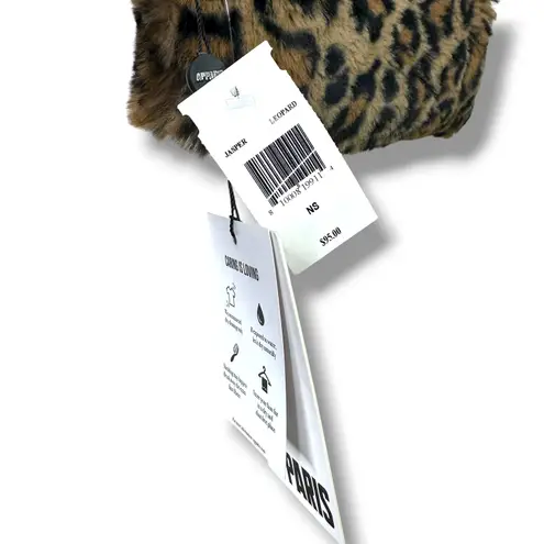 Apparis NWT Jasper Plush Leopard Print Black Brown Faux Fur Thread Through Scarf