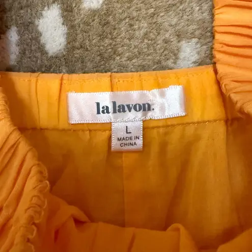 La Lavon bright orange ruffle tiered sundress women’s size large