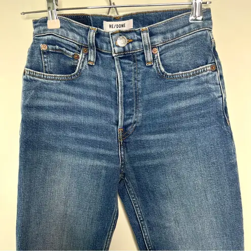 RE/DONE 90s High Rise Ankle Crop Distressed Jeans - Size 24