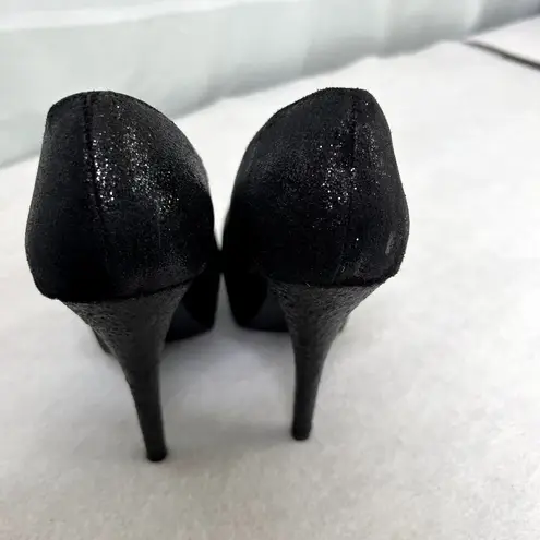 Brash  Black Sparkly Pump Heels