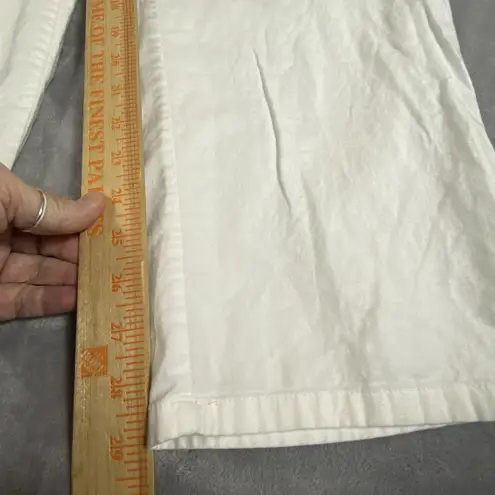 J. Jill Wide Leg Pants 18 White Elastic Linen Cotton Blend Stretch Full Length Size 18P