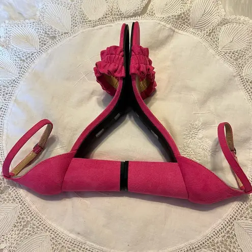 Unisa  Diara Pink High Heel Sandal Shoes W/ Ankle Strap Women’s Size 10 Ruffle