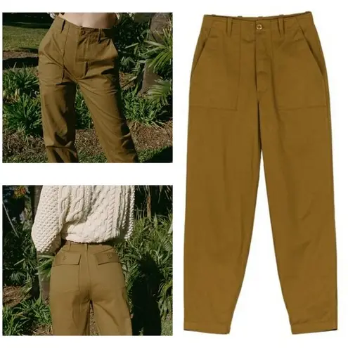 πDOENπ Walker Pant ~ Barrel Leg Button Fly Pants Boscage 12 NWT Brown
