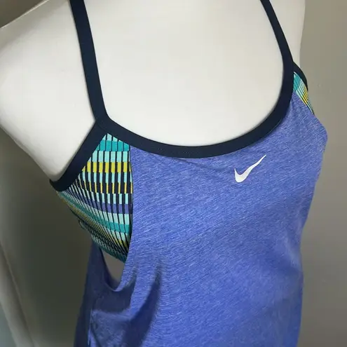 Nike New Women’s  Textured Striped Layered Tankini Swim Athletic Top