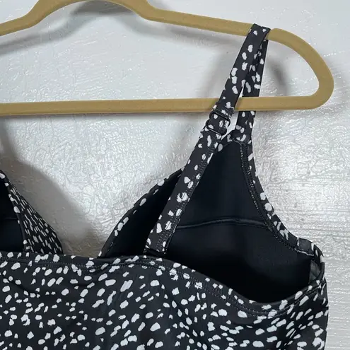 Cacique Women Plus Size 42DDD Black White Bikini Top Lightly Lined Balconette