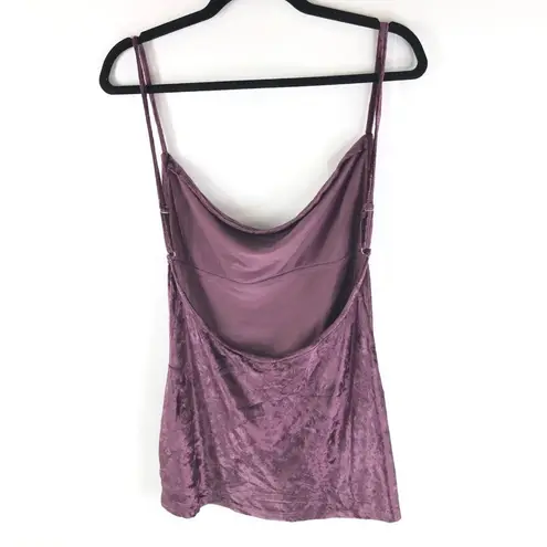 Free People  All Night Velvet Tank Tunic Sleeveless Low Back Fig Jam Purple M