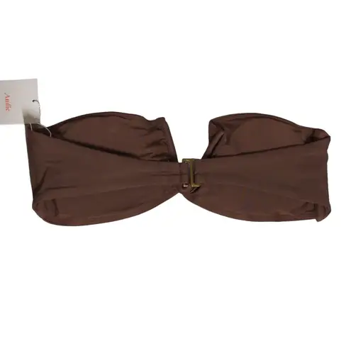 ANDIE The Scala Padded Bandeau Bikini Top Strapless Espresso Brown New S