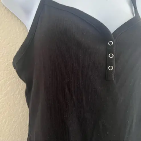 No Boundaries  Black Ribbed Bodysuit Spaghetti Strap Top