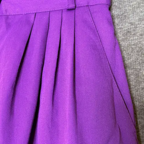 Star City Vintage Purple Pleated High-Waist Bermuda Shorts Size 10 USA Rayon