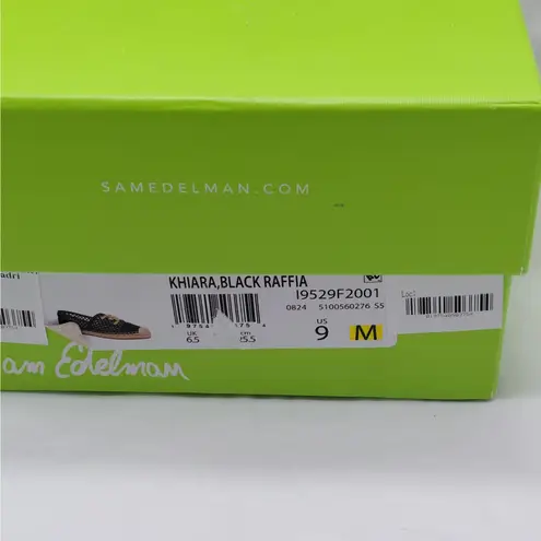 Sam Edelman  Womens Espadrille Flats Size 9 Black Raffia Mesh Logo Slip On Shoes - Image 6