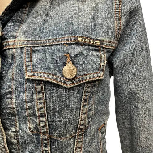 Lucky Brand  Dungarees America Women's Denim‎ Trucker Jean Jacket Size M