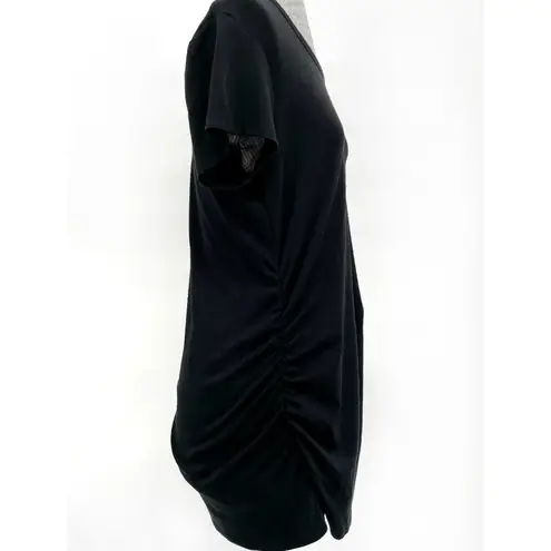 Black Knit Neutral Maternity Top Short Sleeve Gathered Stretch Market & Spruce L Size undefined