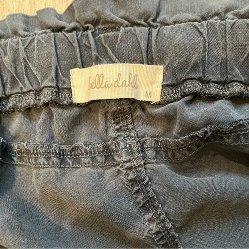 Bella Dahl Ruffle Drawstring Waistline Pull On Cropped Pant Frayed Hem, …