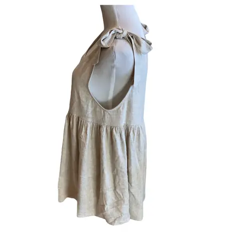PacSun Lottie Moss Tie Strap Linen Babydoll Dress XS Tan 25 From kelly