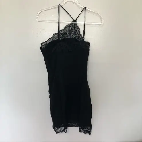 Free People  Premonitions Slip Bodycon Dress Black Large